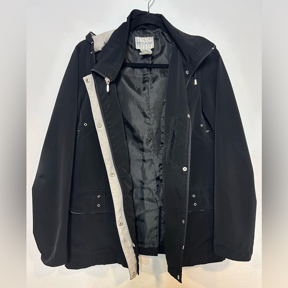 White Stag Black Raincoat Size Medium